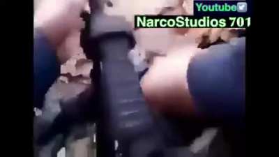 Mexican Police shoot out with cartel members.. they take a small smoke break in the middle of fire fight.