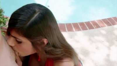 Determined to get it all the way down her throat