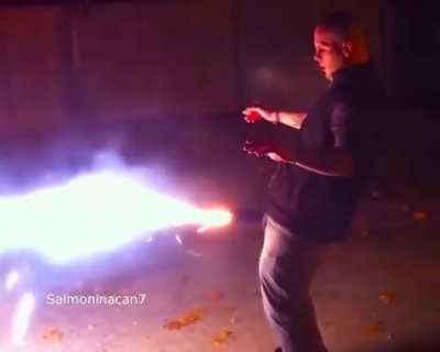 on fire