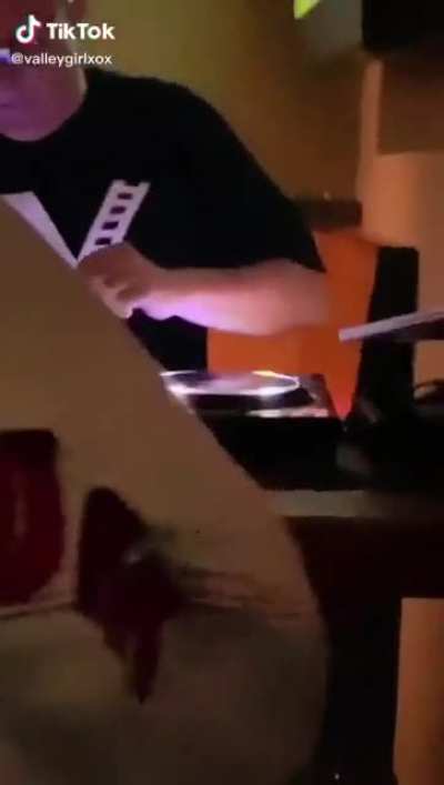 Dj pushes kid for touching his stuff