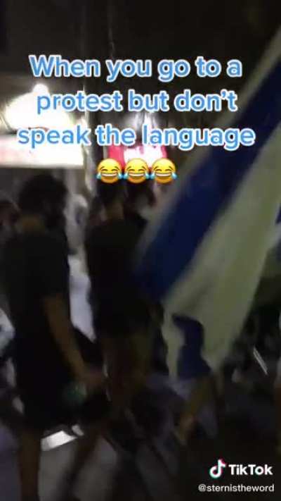 When you go to a protest, but don't speak the language