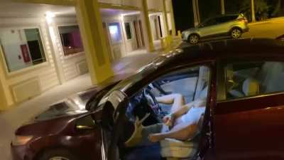 I got horny at night so I went to sneak a quick play session in the hotel parking lot