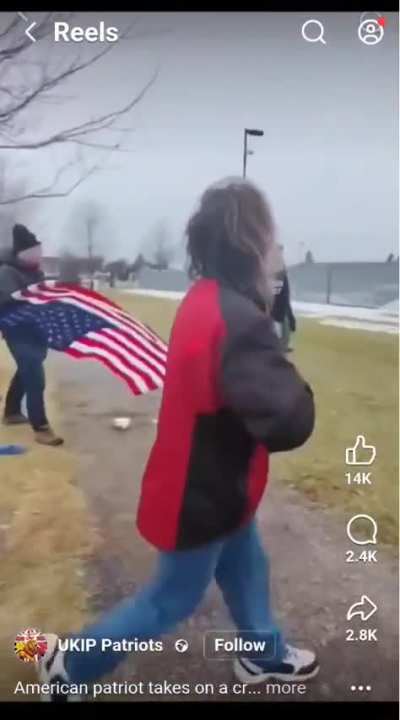 Patriot gets harassed by lefties, so he responds by knocking them all out.
