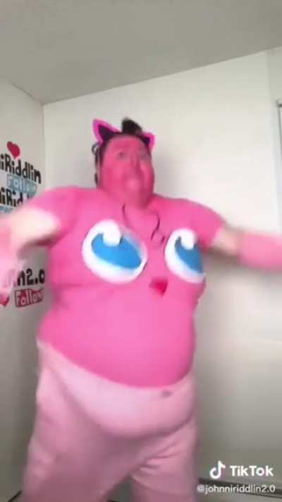 man pretends to be Jigglypuff.