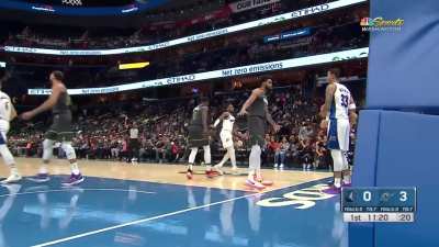 [Highlight] Wizards start the game with Porzingis hiting back-to-back 3's over Gobert