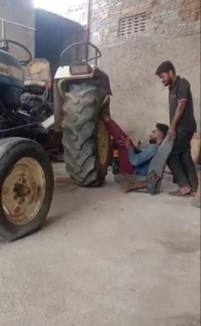 HMFT after a genius attempts to leg press a tractor (NSFW)