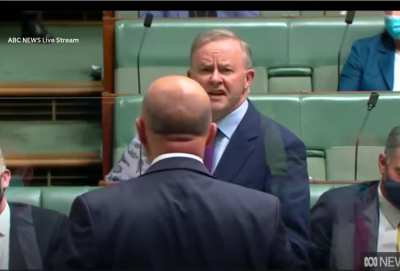 Mega-Chad Albo to virgin Dutton; "Sit down, boofhead!"