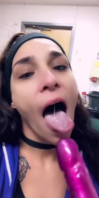 Dildo blowjob
