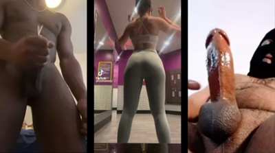 BBC strokes and cums for gym girl