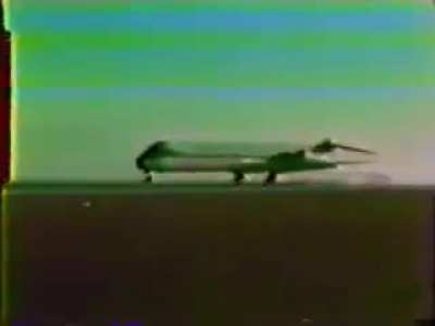 (May 2, 1980) An MD-80 hard-landing test ends up ripping the whole tail of the aircraft due to an excessive sink-rate by the crew.