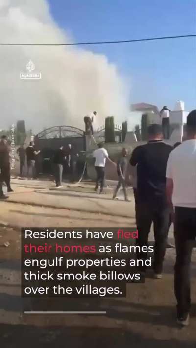 Israeli settlers have set fire to Palestinian homes and vehicles in villages near Nablus, as rights groups warn of &lsquo;mass pogroms&rsquo; following a deadly shootout that left at least four Palestinians and two Israelis dead on Friday morning