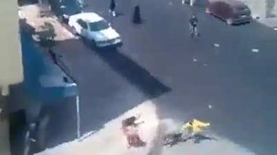 A Man Throwing Objects At Dogs Gets Instant Karma.