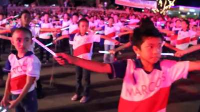 Kids dancing to 'Bagong Lipunan', a fascist anthem, in Batac, Ilocos Norte for the 95th birthday of former dictator Ferdinand Marcos in 2012.