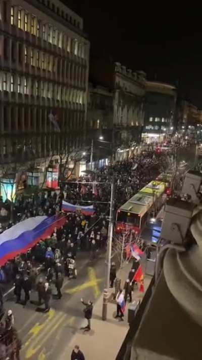 Tens of thousands of Serbs rallied in support of Putin and Russia&rsquo;s war in Ukraine. This is the biggest Pro-Russia rally in the whole world. Shame on you Belgrade and Serbia