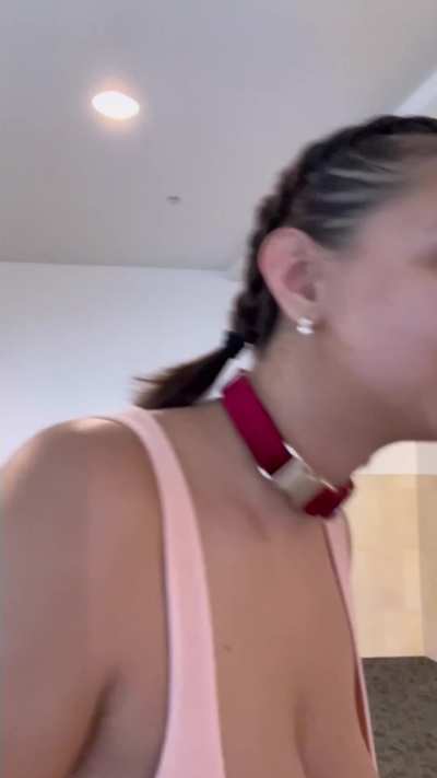 Cute girl going for a walk with her new makeup