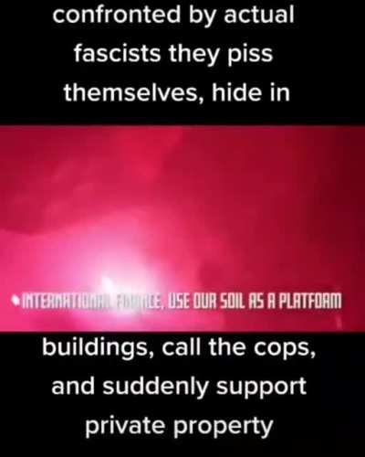 When confronted by an actual fascist movement, antifa who claims to fight fascists just hide in a building and call the cops lmaoo
