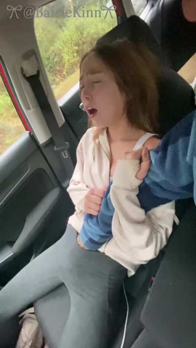 In a parked car, He fingers me until I my orgasm explodes, gushing in my leggings all over his hand.