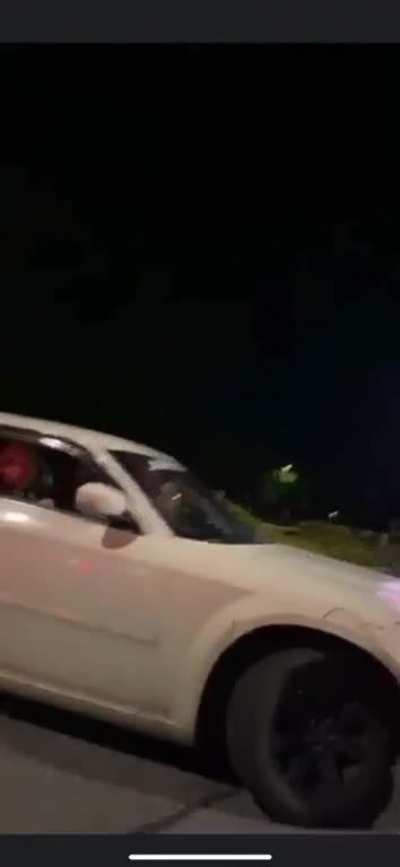 These guys are helping out the police and turning away people of color from the parking lot. But you can hear people say “I’m with the people in the back” being let in. We haven’t had any rioting in our town, and these guys just want to play soldi