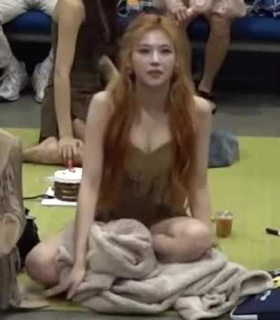 Sana - red hair, short brown dress, twice tv, more and more comeback week