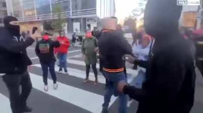 This is video of the man Trump and Ivanka defended today. He’s a white supremacist who committed about a dozen felonies in this video. Donald and Ivanka shared the end of the video where this violent man is finally stopped. They didn’t share this part.