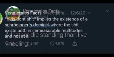 Petition to take a veggitales facts approach to the hacking situation "id rather die standing than to live kneeling"