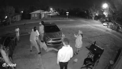 Two drunk people fighting 