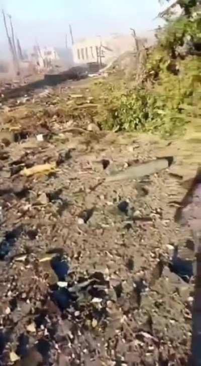 All that's left of the warehouse of the "artillery brigade of the 2nd Army Corps" of the "LPR" in Khrustalny.