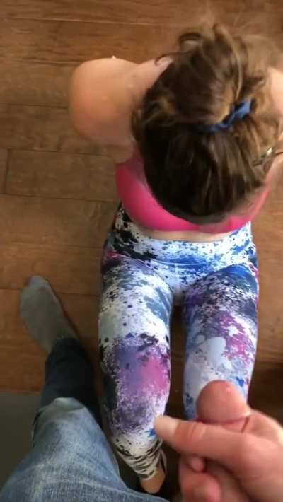 All over her sports bra &amp;amp; yoga pants