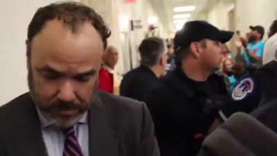 Alex Lawson: We're outside the Energy &amp;amp; Commerce committee with folks risking arrest to protest the destruction of Medicaid which is what Republicans are doing right now in the committee room
