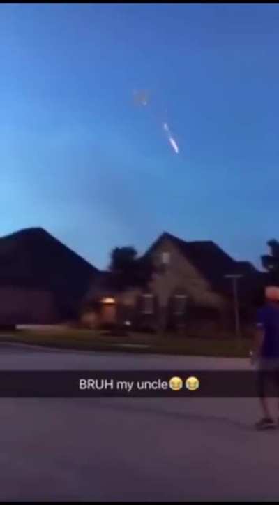 WCGW attaching a firework to a foam glider in front of my neighbors house
