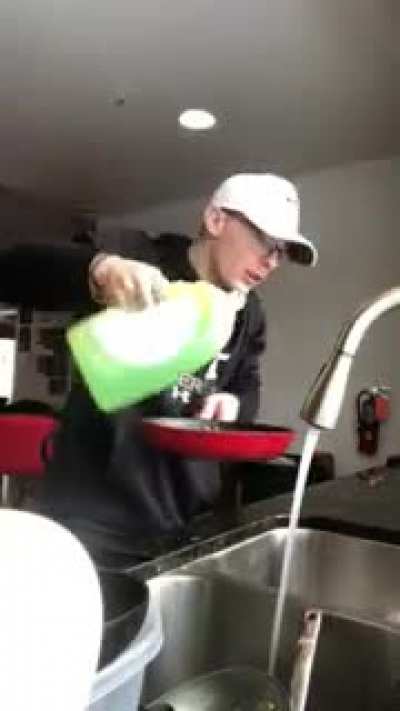 Roommate showed us how to clean our dishes