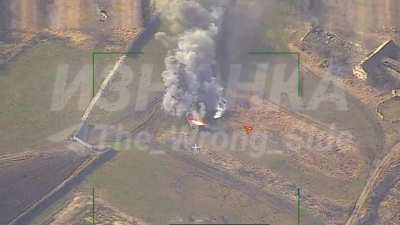A NASAMS launcher is destroyed by an Iskander strike. Geolocation: 47.93351, 34.99085, more than 50 KM from the frontlines.