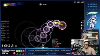Osu! streamer hits every note except the last one