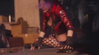 Jill Valentine Cosplays as naughty CyberPunk V