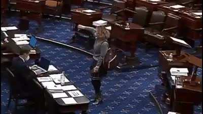 Actual video of Senator Sinema voting no to the $15/hour minimum wage amendment