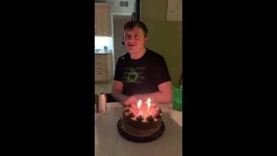"Happy birthday" song but they only sing the "birthday" part