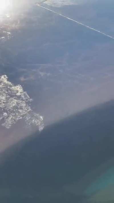 Looking out an airplane window