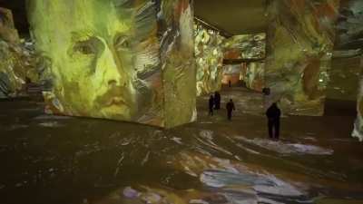 Van Gogh art exhibition at the Carri&egrave;res de Lumi&egrave;res in France.