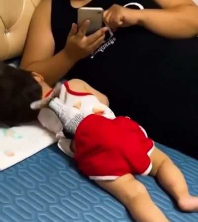 Baby being put to sleep with a flopping salmon. That&rsquo;s it.