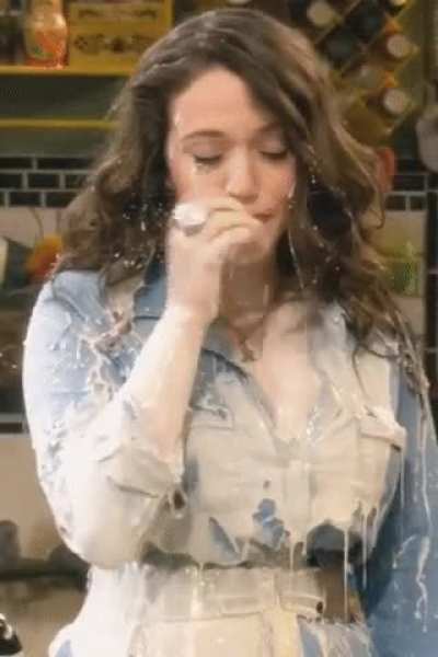Kat Dennings sprayed by milk&hellip;