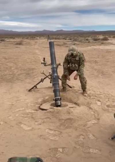 Slo-mo of mortar launch