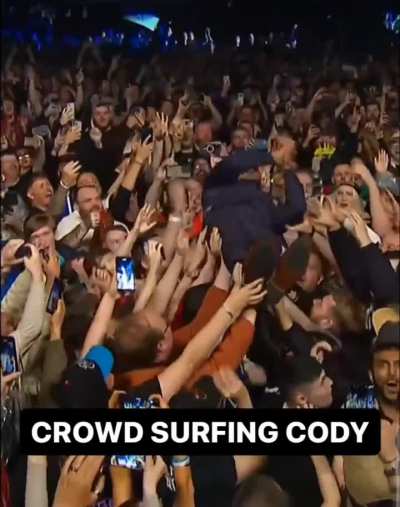 Cody Rhodes crowd surfing in Scotland 🥵😍🥰😋🤤😩💦