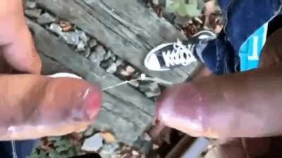 2 Uncut cocks 🍆 Cumming both 💦