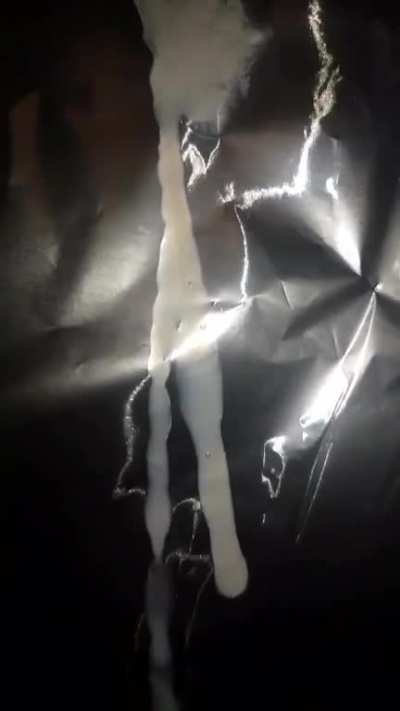 Thought it would look good cumming on tin foil but it didn't turn out that great