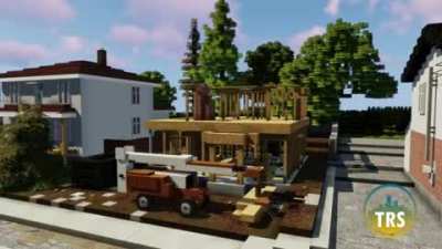 We built a realistic house in Minecraft and made a cool timelapse of it.