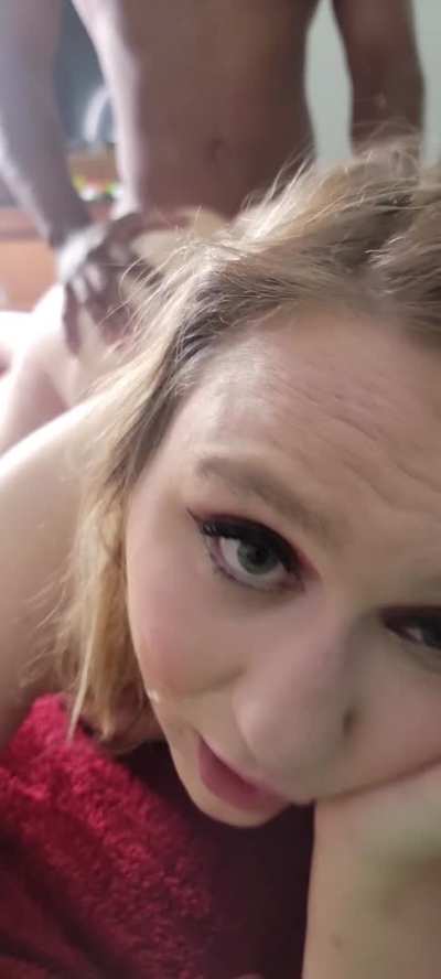 Hard to focus on hubbys cock when I&rsquo;m getting split open by a giant BBC