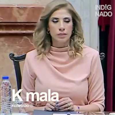 Claudia Ledesma Abdal, pareja del gobernador Zamora, visiblemente emocionada y contenta esta tarde con la proclamacion de la formula Villarruel-Milei en el Senado.