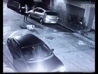 Off duty cop defends herself against a thug