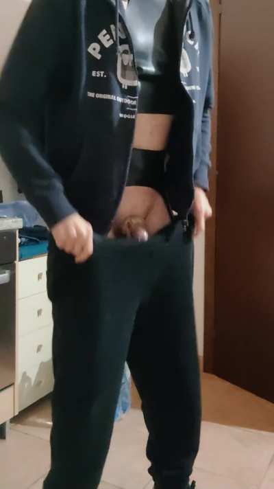 just a "boy" getting ready to go out for a walk. Nothing unusual