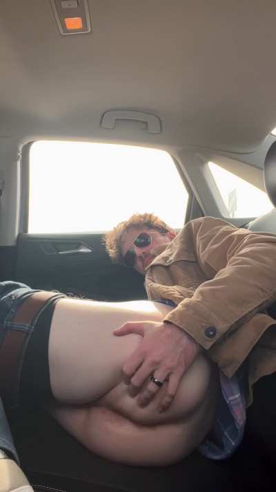 Fingering myself on the side of the highway